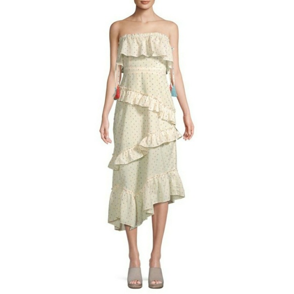 Red Carter Dresses & Skirts - Red Carter Strapless Ruffle Midi Dress S